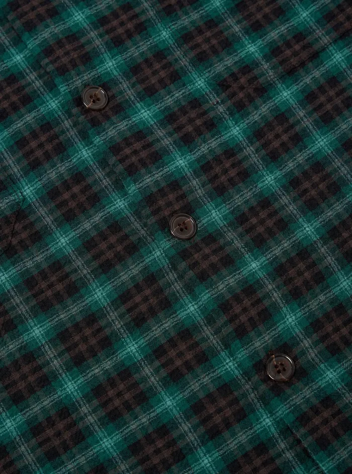 Overshirts Men Universal Works Universal Works LS Utility Shirt In GreenBlack Seersucker Pt Check