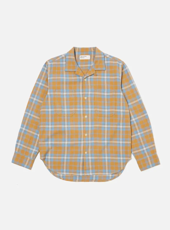 Overshirts Men Universal Works Universal Works Work Shirt In Gold Slub Twill Check
