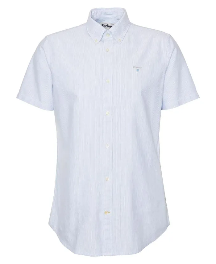 Oxford Tailored ShortSleeved Pinstripe Shirt Classic Pink Men Barbour Shirts