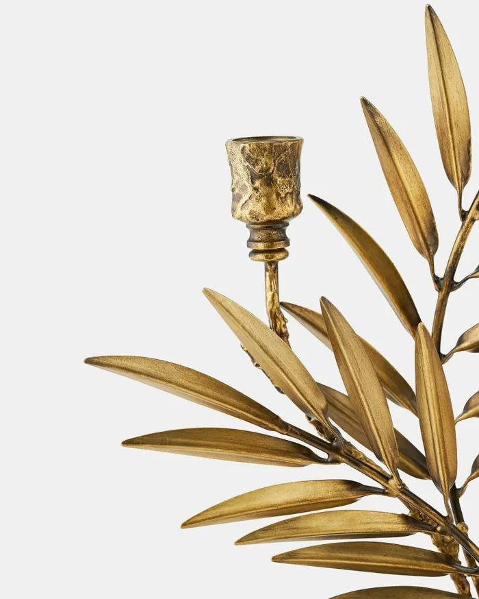 Palm Candle Stick 3 Light Brass Women Aquazzura Table Decor