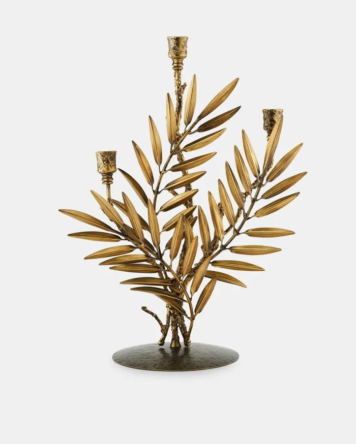 Palm Candle Stick 3 Light Brass Women Aquazzura Table Decor Palm Candle Stick 3 Light Brass Women Aquazzura Table Decor