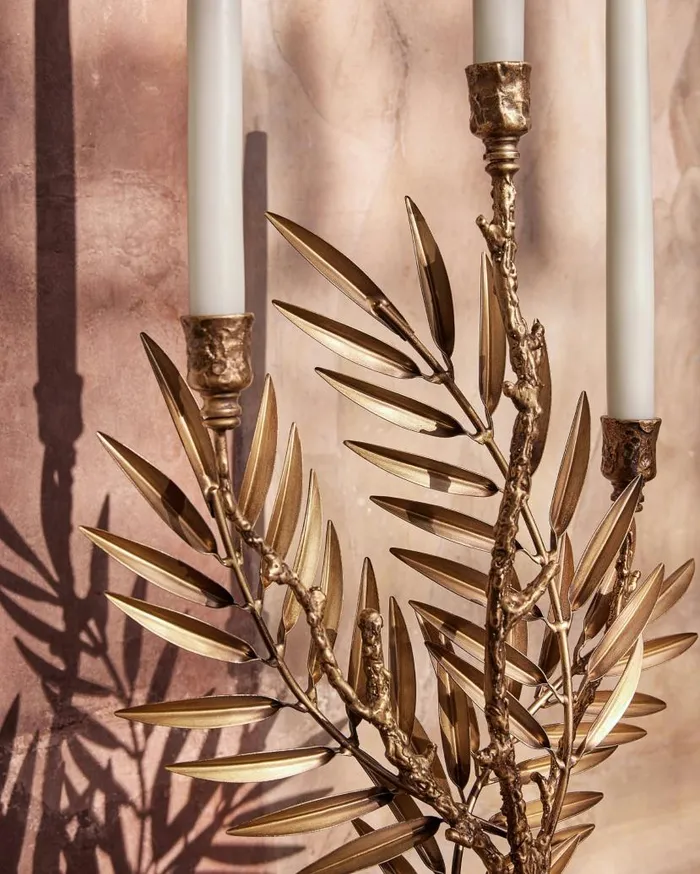Palm Candle Stick 3 Light Brass Women Aquazzura Table Decor Palm Candle Stick 3 Light Brass Women Aquazzura Table Decor