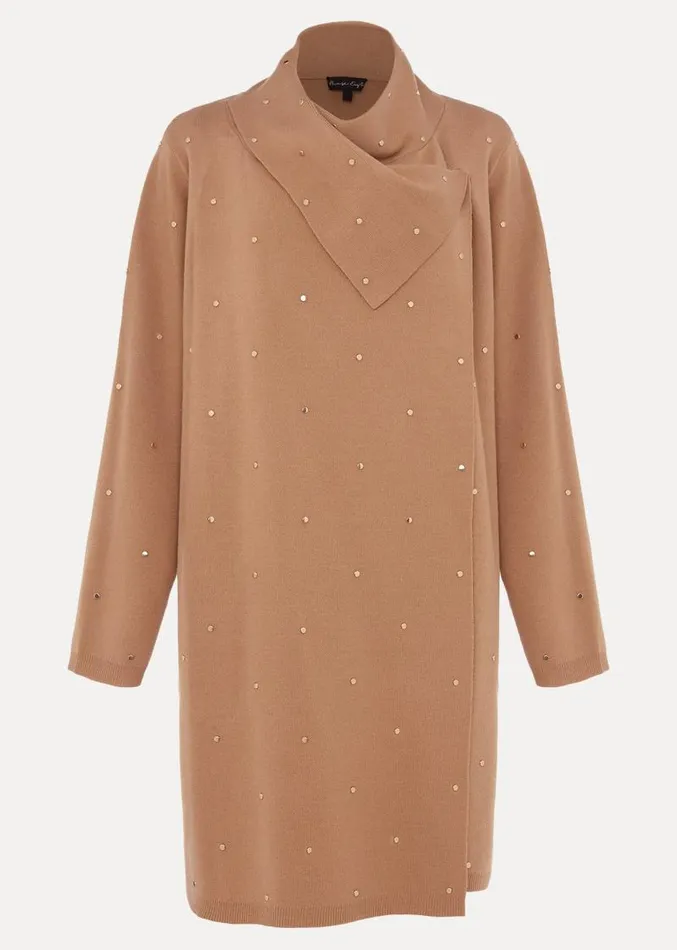Paloma Scattered Stud Coatigan Camel Women Phase Eight Coats