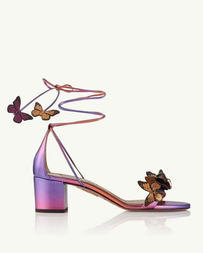 Papillon Sandal 50 Fuchsia Women Aquazzura Sandals Papillon Sandal 50 Fuchsia Women Aquazzura Sandals