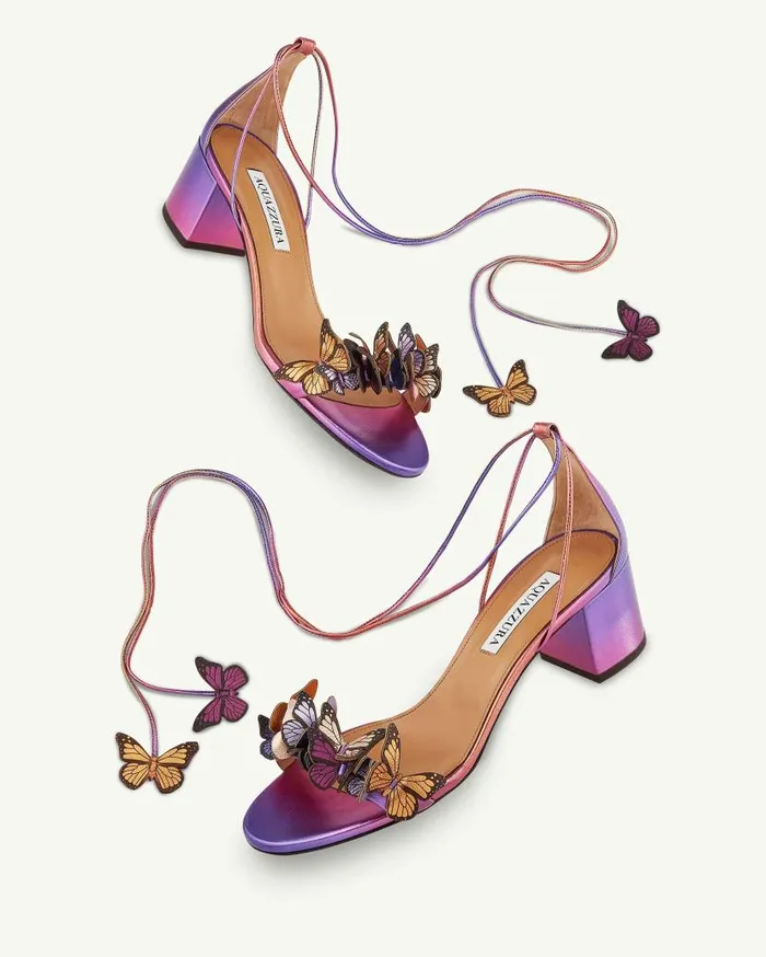 Papillon Sandal 50 Fuchsia Women Aquazzura Sandals Papillon Sandal 50 Fuchsia Women Aquazzura Sandals