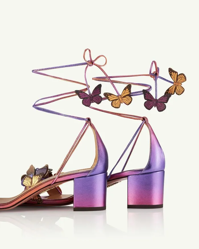 Papillon Sandal 50 Fuchsia Women Aquazzura Sandals Papillon Sandal 50 Fuchsia Women Aquazzura Sandals