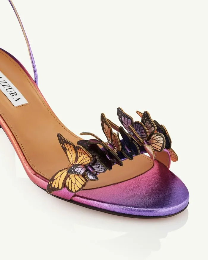 Papillon Sandal 50 Fuchsia Women Aquazzura Sandals Papillon Sandal 50 Fuchsia Women Aquazzura Sandals
