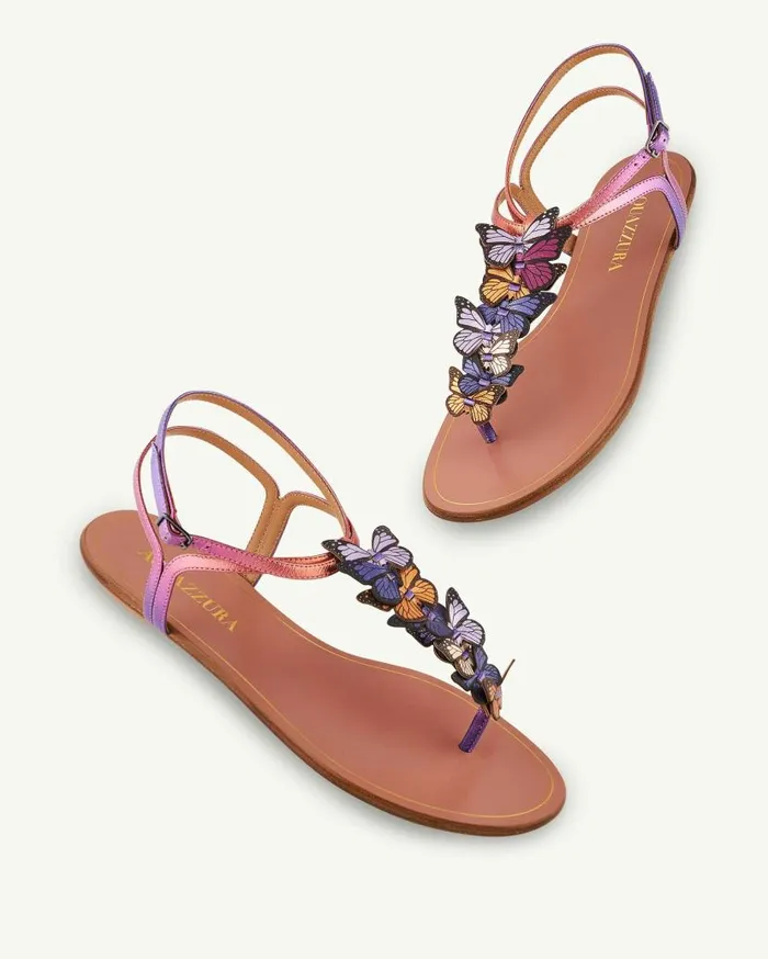 Papillon Sandal Flat Fuchsia Women Aquazzura Sandals Papillon Sandal Flat Fuchsia Women Aquazzura Sandals