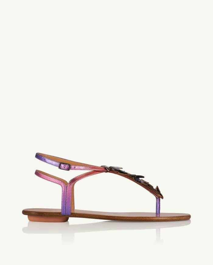 Papillon Sandal Flat Fuchsia Women Aquazzura Sandals Papillon Sandal Flat Fuchsia Women Aquazzura Sandals
