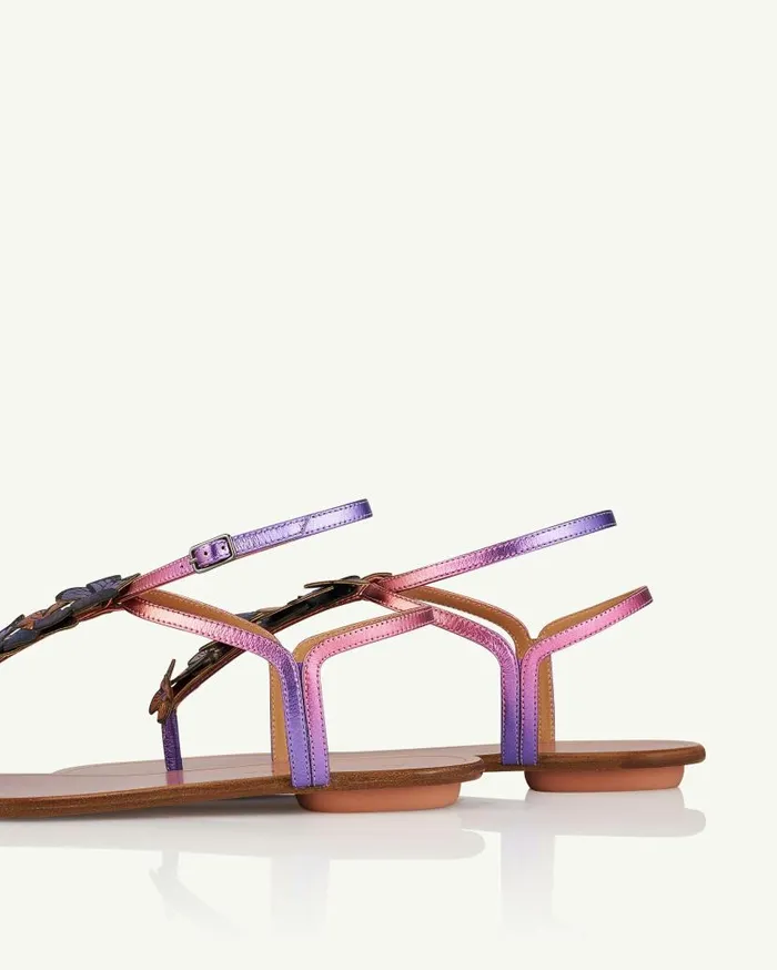 Papillon Sandal Flat Fuchsia Women Aquazzura Sandals Papillon Sandal Flat Fuchsia Women Aquazzura Sandals