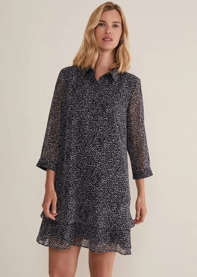 Penelope Chiffon Mini Dress Blackmulti Women Phase Eight Dresses