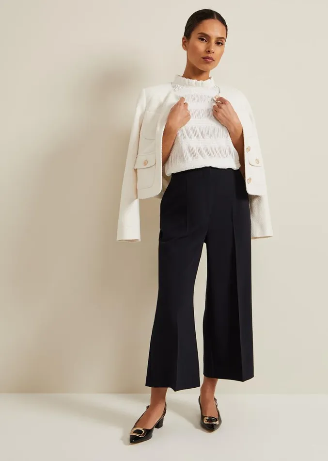 Petite Aubrielle Clean Crepe Culottes Navy Women Phase Eight Trousers