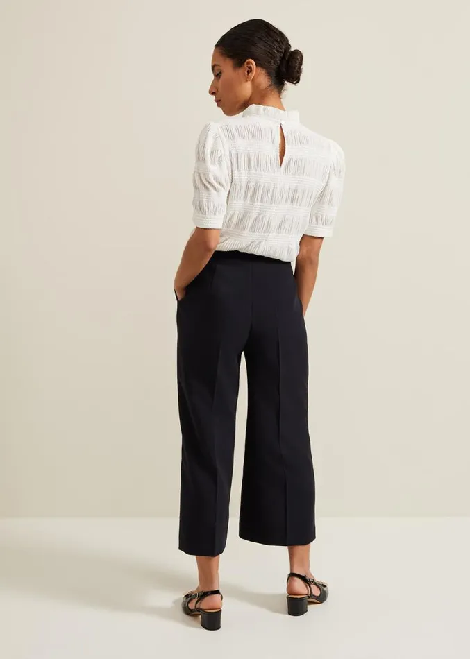 Petite Aubrielle Clean Crepe Culottes Navy Women Phase Eight Trousers