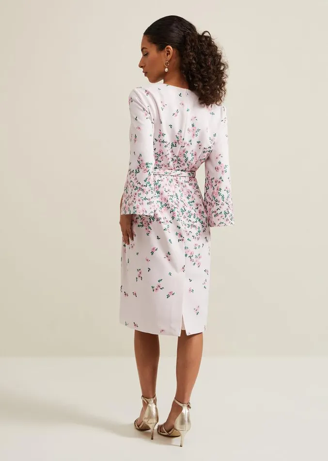 Petite Giovanna Floral Belted Dress Multicoloured Women Phase Eight Dresses