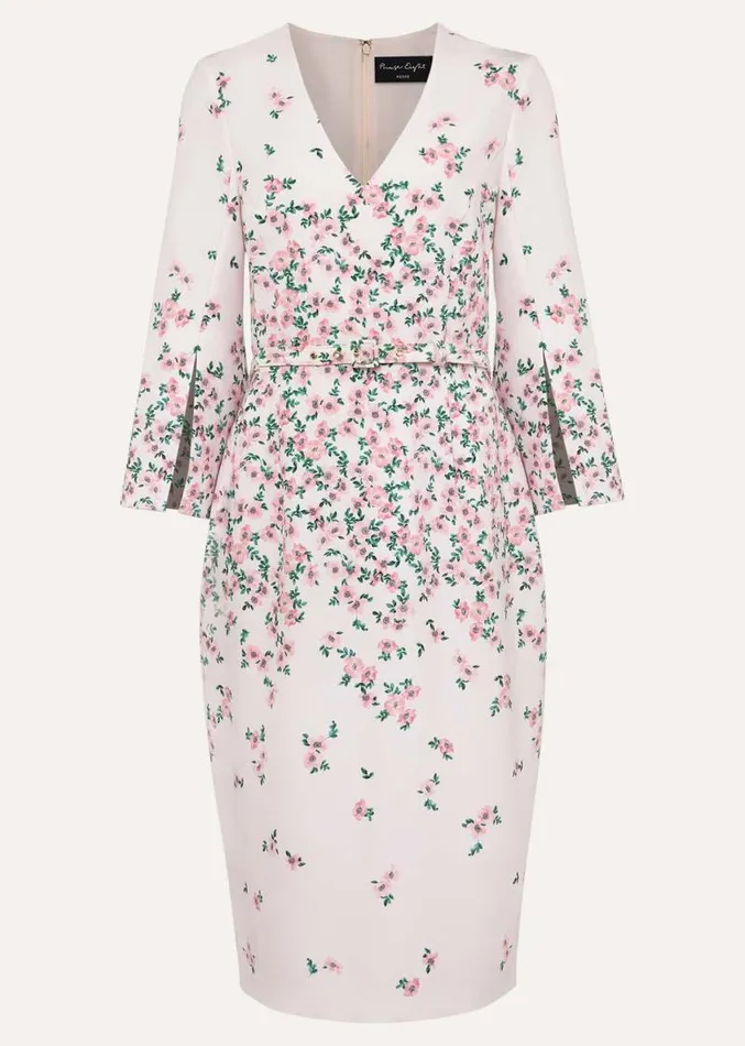 Petite Giovanna Floral Belted Dress Multicoloured Women Phase Eight Dresses