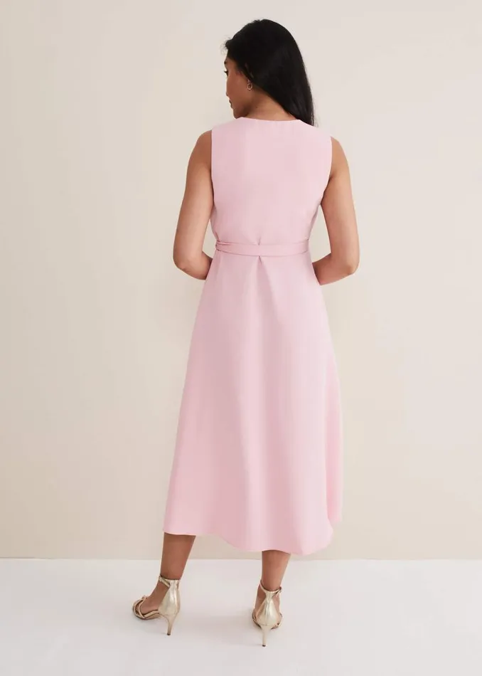 Petite Julissa Sleeveless Ruffle Wrap Midi Dress Soft Pink Women Phase Eight Dresses Petite Julissa Sleeveless Ruffle Wrap Midi Dress Soft Pink Women Phase Eight Dresses