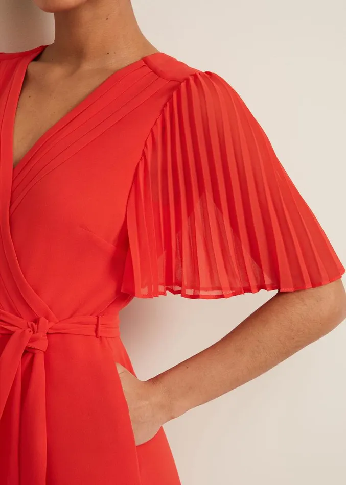Petite Kendall Pleat Jumpsuit Orange Women Phase Eight Dresses