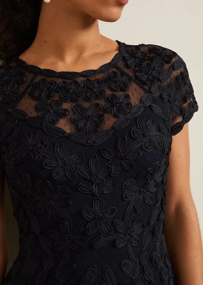 Petite Luana Tapework Maxi Dress Navy Women Phase Eight Dresses