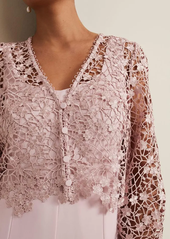 Petite Mariposa Pale Pink Lace Jumpsuit Pale Pink Women Phase Eight Dresses