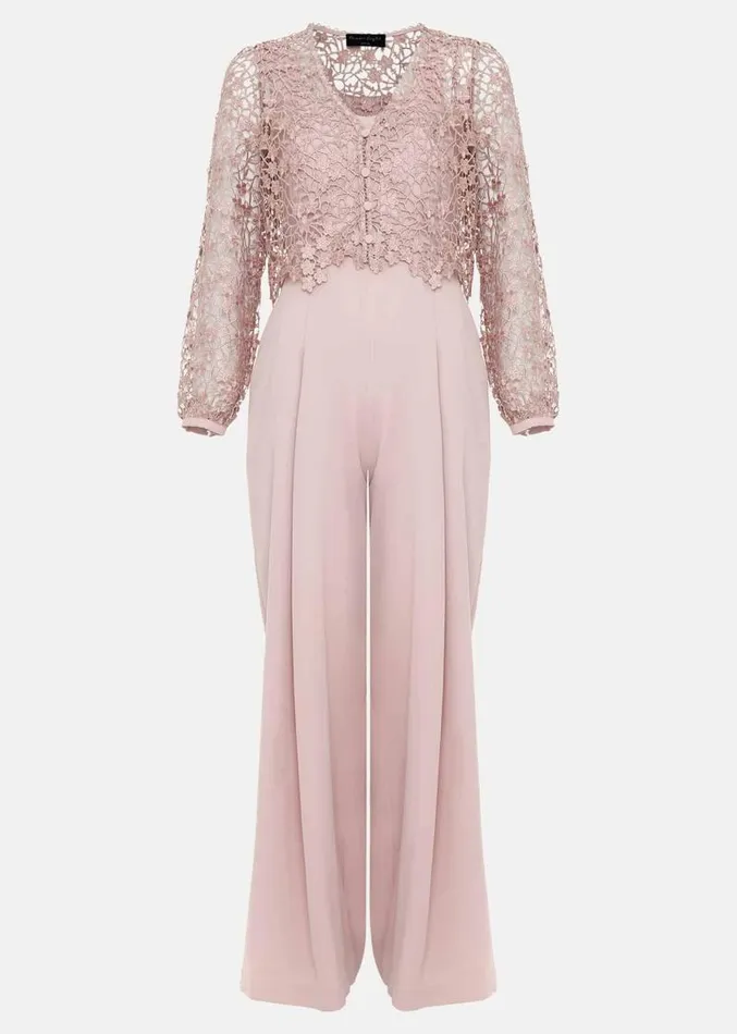 Petite Mariposa Pale Pink Lace Jumpsuit Pale Pink Women Phase Eight Dresses