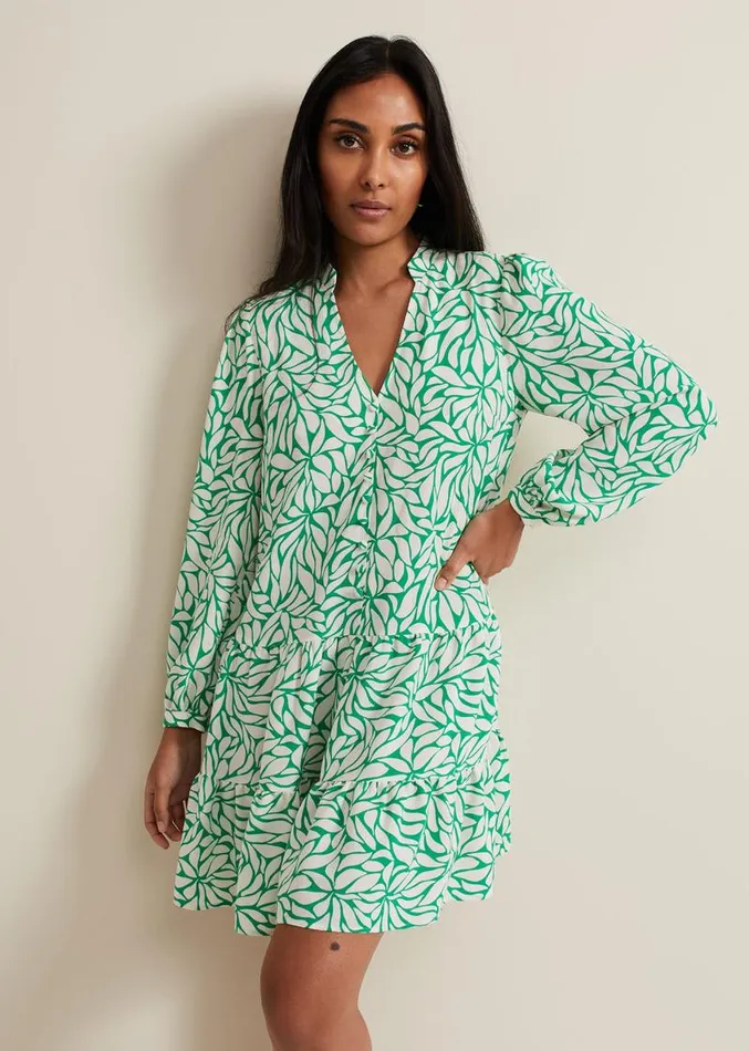 Petite Penele Swing Dress Green Women Phase Eight Dresses
