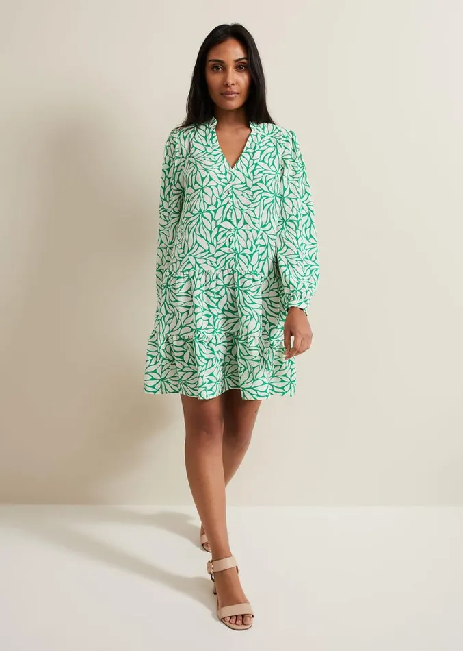 Petite Penele Swing Dress Green Women Phase Eight Dresses
