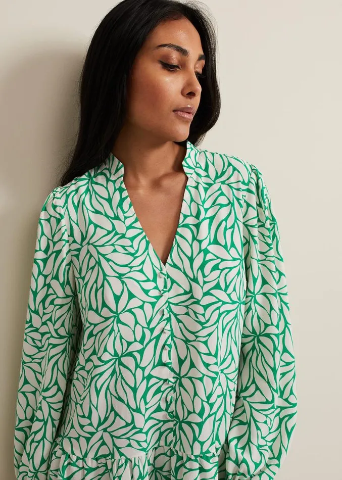 Petite Penele Swing Dress Green Women Phase Eight Dresses