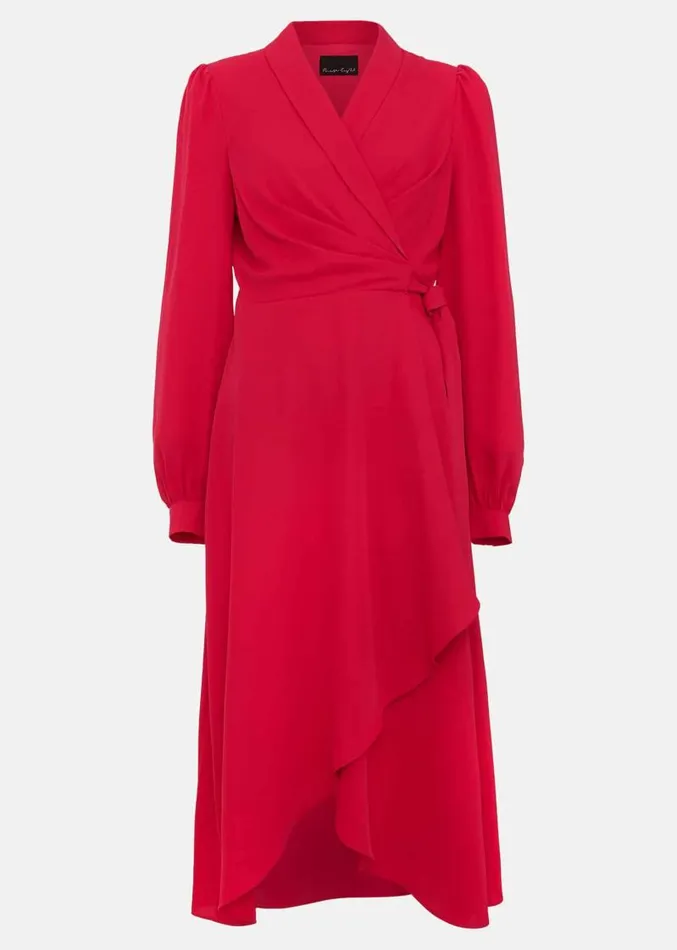 Philippa Long Sleeve Midi Dress Pink Women Phase Eight Dresses