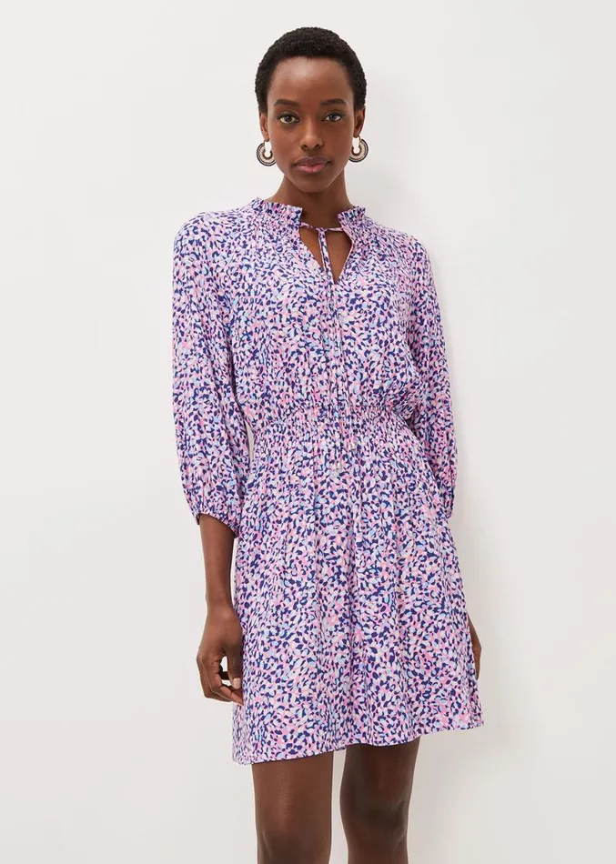 Phillipa Almond Print Short Dress Pink Multi Women Phase Eight Dresses