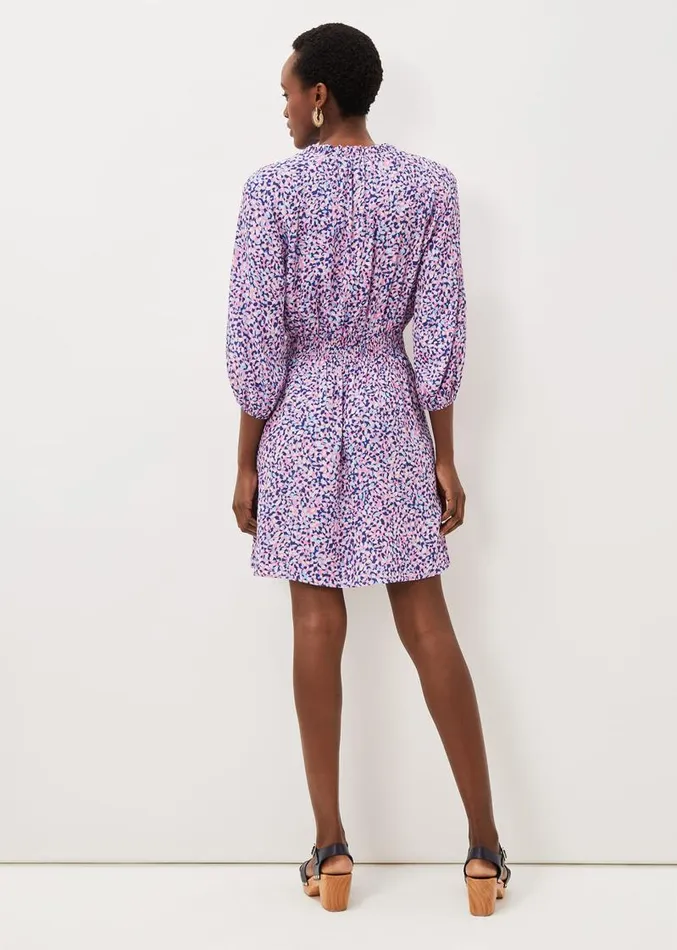 Phillipa Almond Print Short Dress Pink Multi Women Phase Eight Dresses