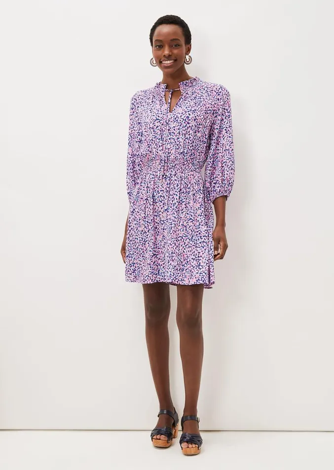 Phillipa Almond Print Short Dress Pink Multi Women Phase Eight Dresses