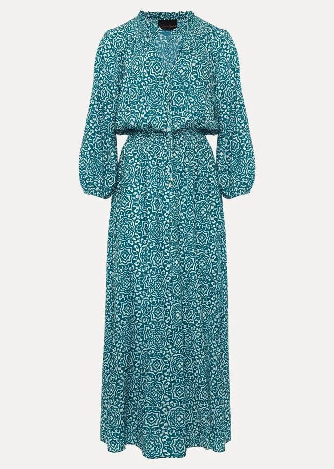 Phillipa Tile Print Midaxi Dress Tealivory Women Phase Eight Dresses