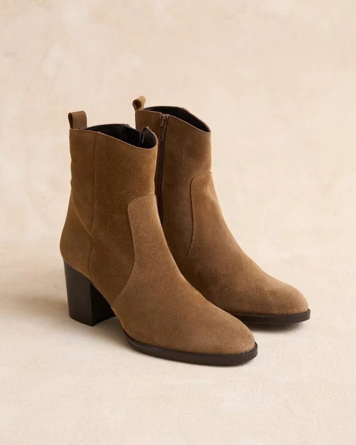 Polin Et Moi Ankle Boots Vinela Heel Camel Women Ankle Boots