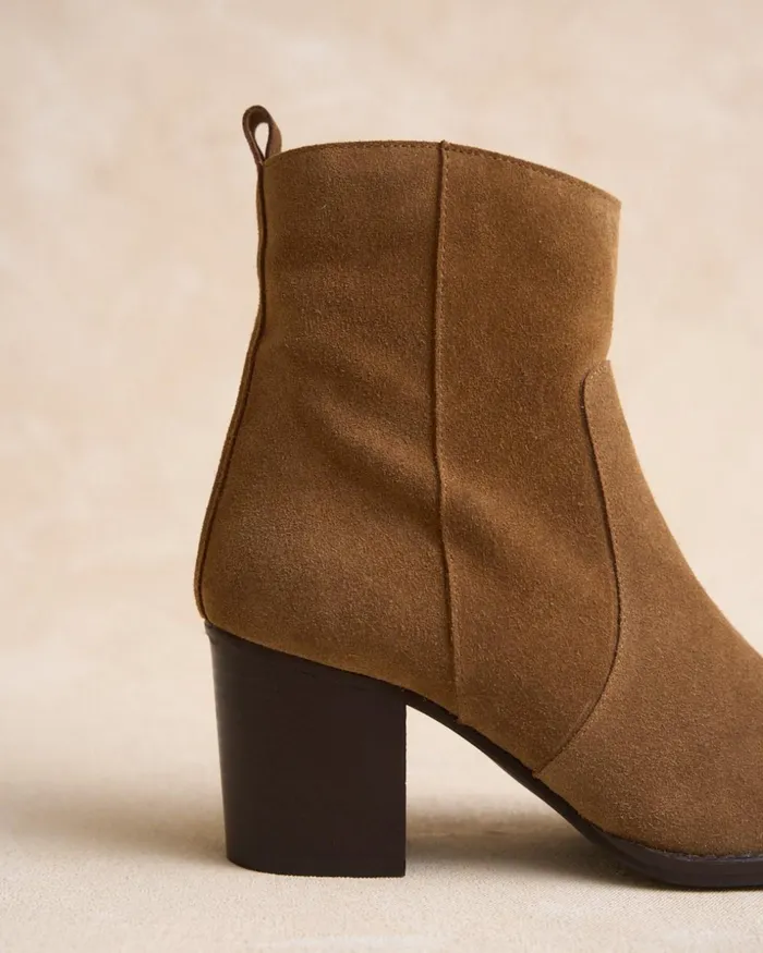 Polin Et Moi Ankle Boots Vinela Heel Camel Women Ankle Boots