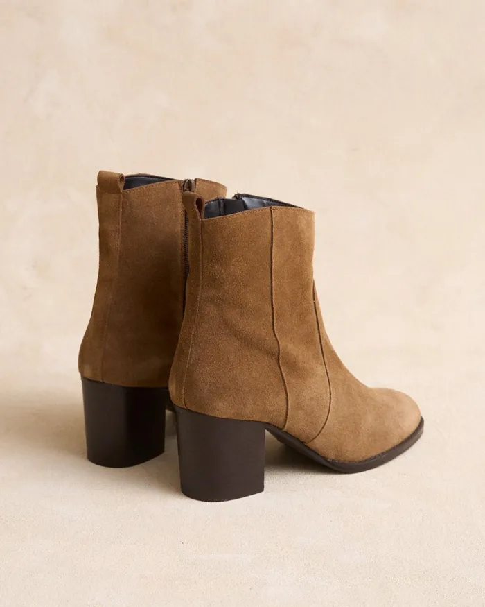 Polin Et Moi Ankle Boots Vinela Heel Camel Women Ankle Boots