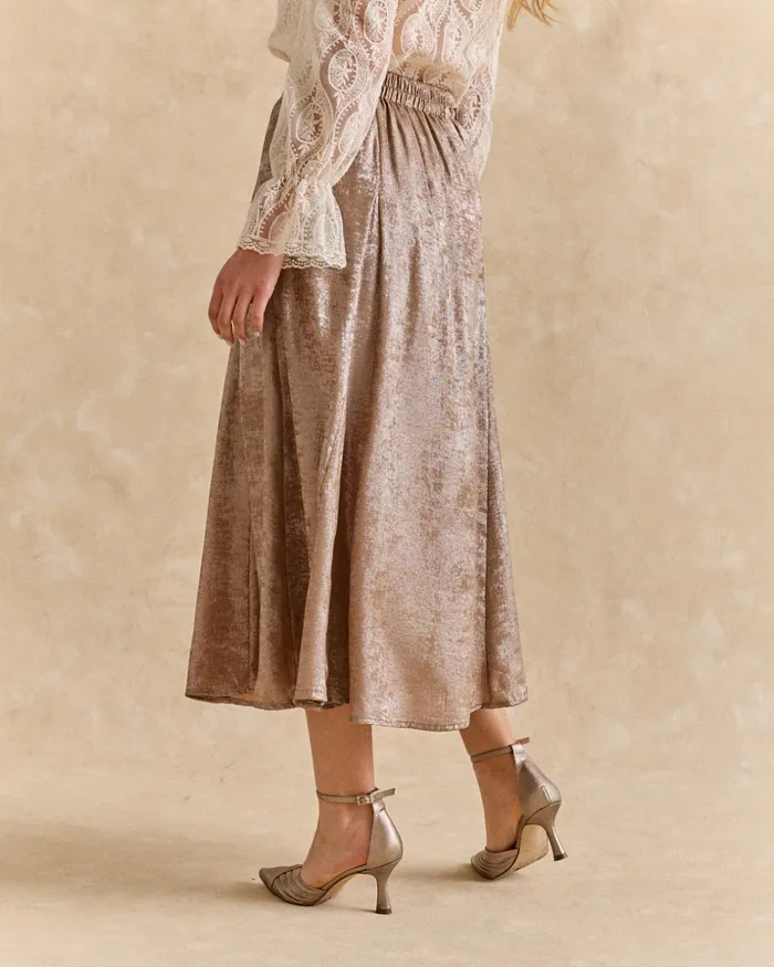 Polin Et Moi Antara Mid Lenght Skirt Gold Women Skirts Polin Et Moi Antara Mid Lenght Skirt Gold Women Skirts