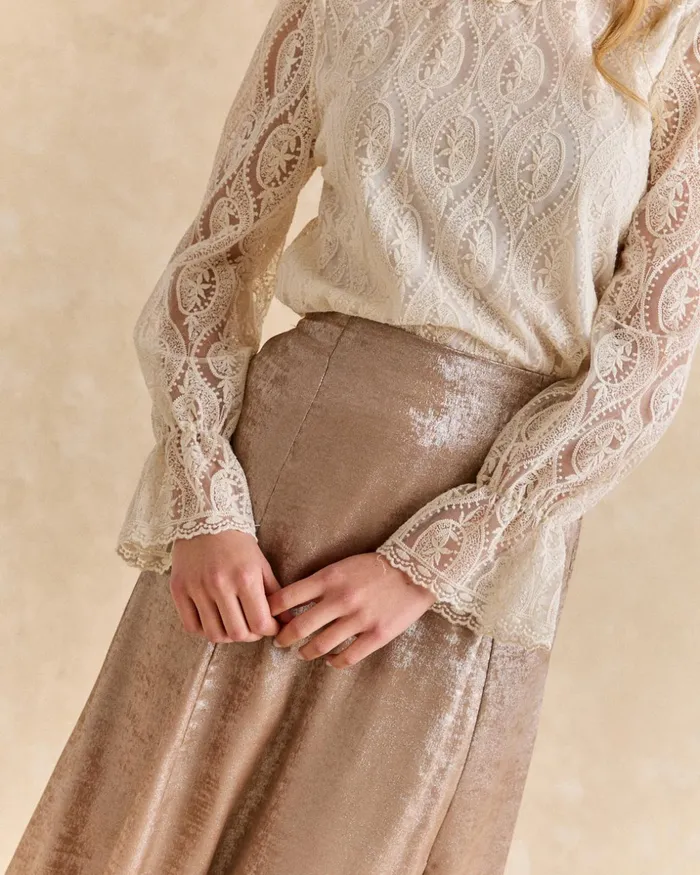 Polin Et Moi Antara Mid Lenght Skirt Gold Women Skirts Polin Et Moi Antara Mid Lenght Skirt Gold Women Skirts