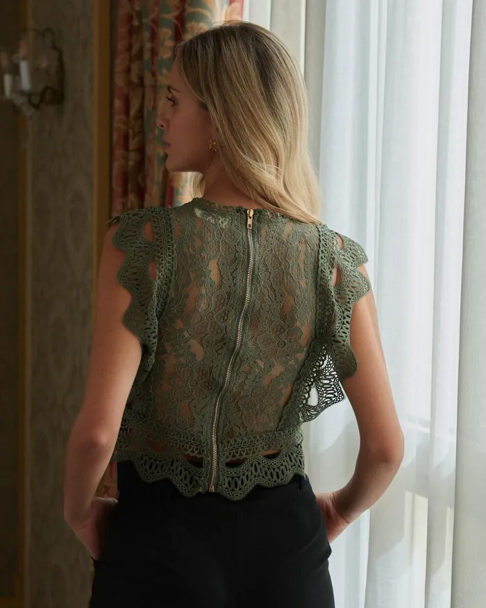 Polin Et Moi Aroa Embroidered Top Kaki Women Blouses And Shirts Polin Et Moi Aroa Embroidered Top Kaki Women Blouses And Shirts