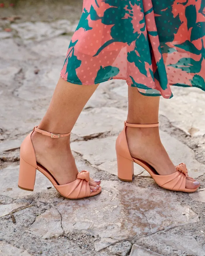 Polin Et Moi Beni Heel Sandal Peach Women Sandals Polin Et Moi Beni Heel Sandal Peach Women Sandals