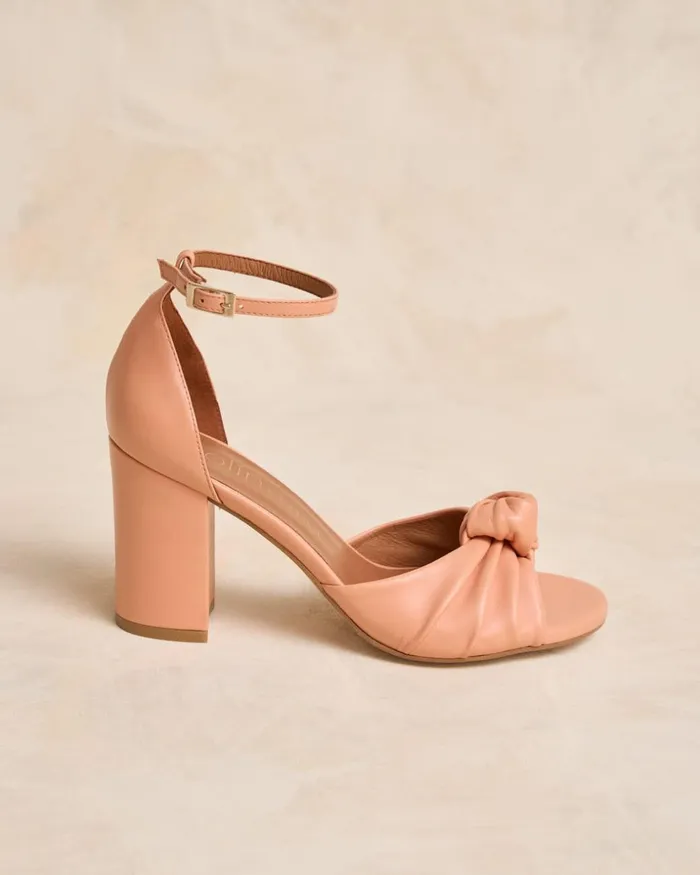 Polin Et Moi Beni Heel Sandal Peach Women Sandals Polin Et Moi Beni Heel Sandal Peach Women Sandals