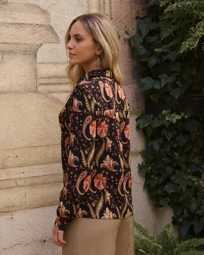 Polin Et Moi Calista Print Shirt Black Women Blouses And Shirts Polin Et Moi Calista Print Shirt Black Women Blouses And Shirts