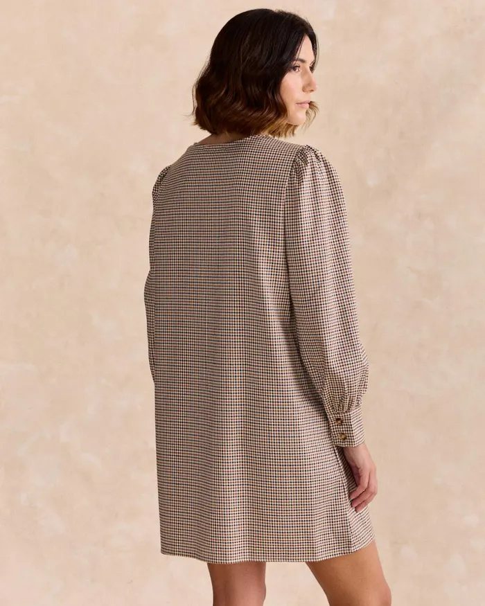 Polin Et Moi Coral Check Print Dress Camel Women Dresses And Jumpsuits Polin Et Moi Coral Check Print Dress Camel Women Dresses And Jumpsuits