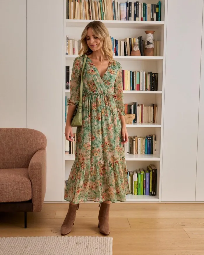 Polin Et Moi Darcy CrossOver Dress Green Forest Women Dresses And Jumpsuits