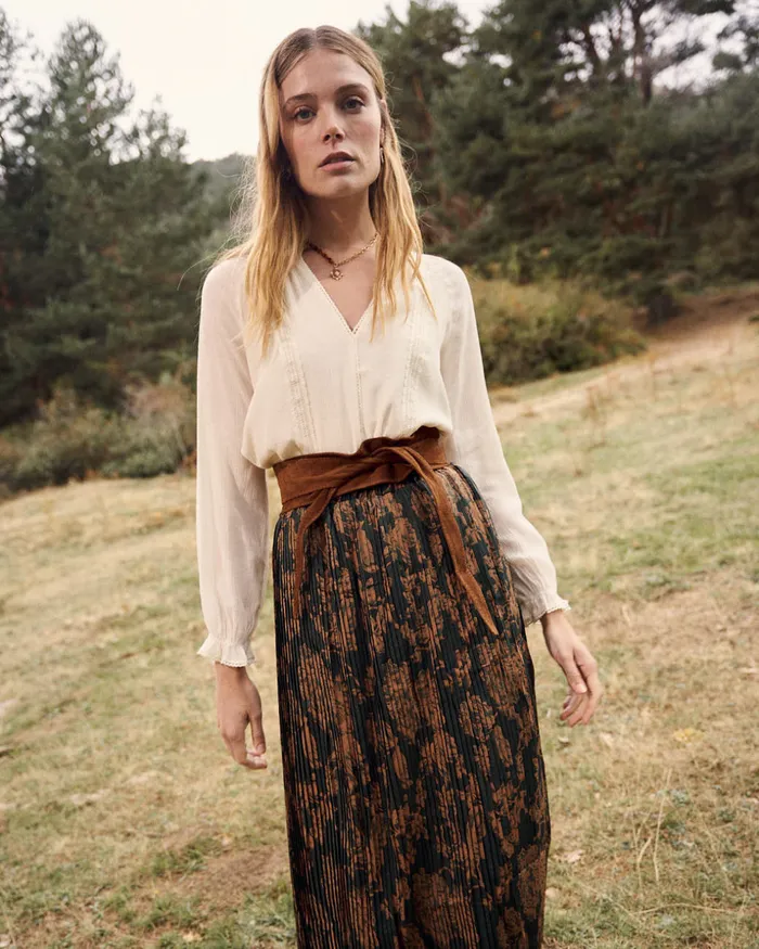 Polin Et Moi Embroidered Blouse Tirna Raw Women Blouses And Shirts