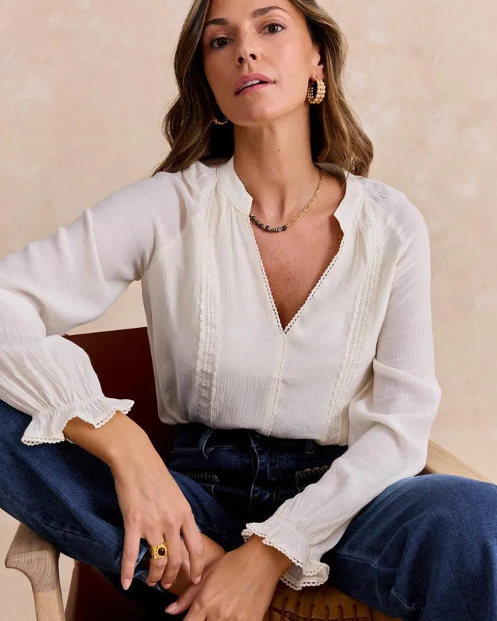 Polin Et Moi Embroidered Blouse Tirna Raw Women Blouses And Shirts Polin Et Moi Embroidered Blouse Tirna Raw Women Blouses And Shirts