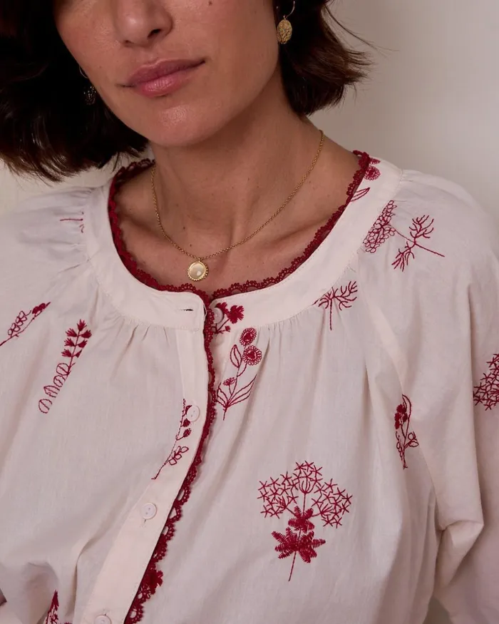 Polin Et Moi Greta Embroidered Blouse Raw Women Blouses And Shirts Polin Et Moi Greta Embroidered Blouse Raw Women Blouses And Shirts