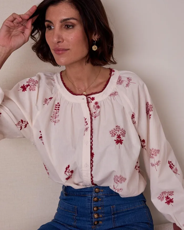Polin Et Moi Greta Embroidered Blouse Raw Women Blouses And Shirts Polin Et Moi Greta Embroidered Blouse Raw Women Blouses And Shirts