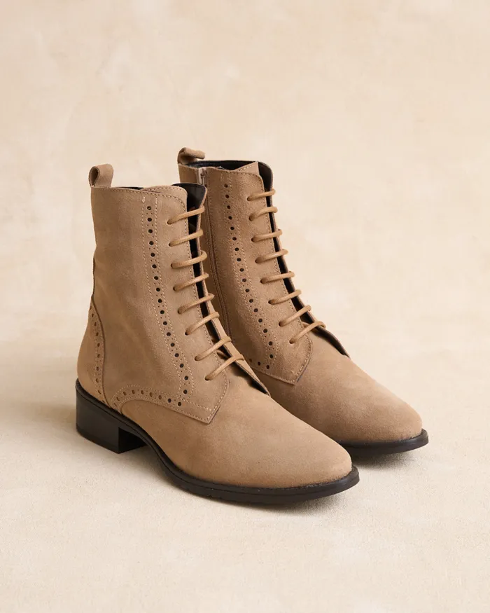 Polin Et Moi Juliana LaceUp Ankle Boots Camel Women Ankle Boots