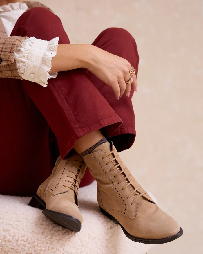 Polin Et Moi Juliana LaceUp Ankle Boots Camel Women Ankle Boots Polin Et Moi Juliana LaceUp Ankle Boots Camel Women Ankle Boots