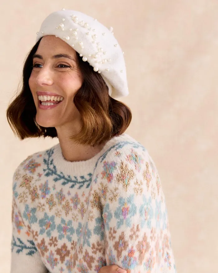 Polin Et Moi Lari Pearl Hat Raw Women Hats And Scarves
